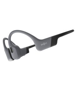 SHOKZ OpenSwim Pro Casque à conduction osseuse, écouteurs sans fil à oreilles libres, IP68, Bluetooth 5.4, stockage MP3 32 Go, micros à annulation de bruit, 9 h d'autonomie pour courir et nager - Gris
